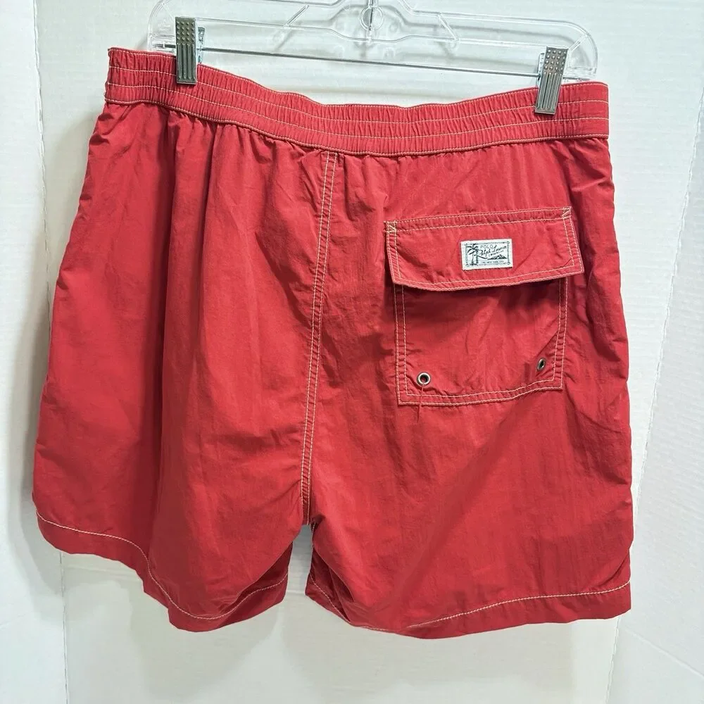 Vintage Polo Ralph Lauren Men’s Swim Trunks Red Pony Logo Mesh Lined Size L
